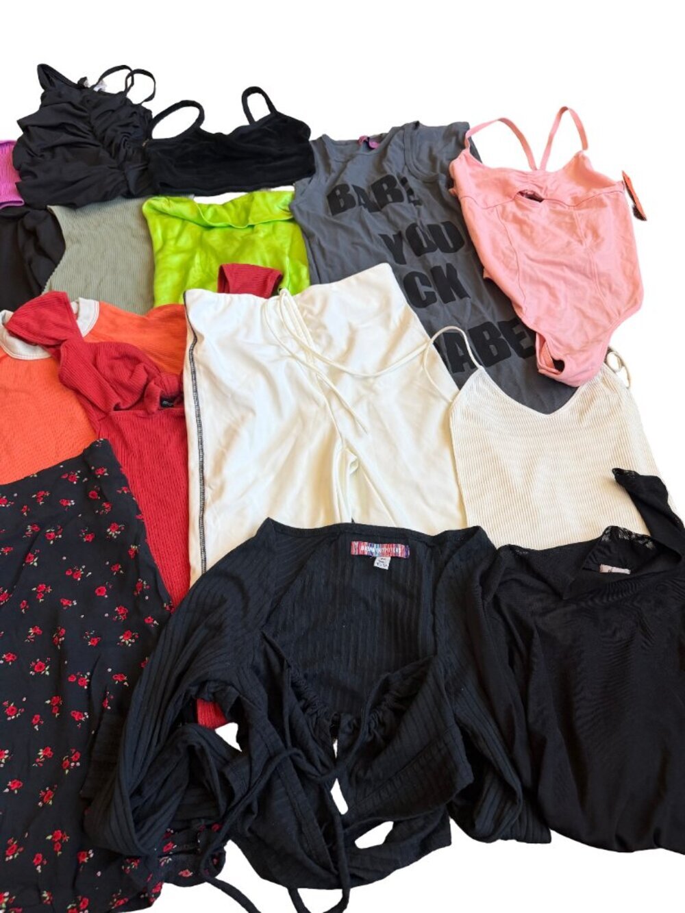 22 Piece Crop Top T-Shirt Bodysuit Dress Skirt Shorts Lot Trendy Y2K Size XS - Picture 3 of 11